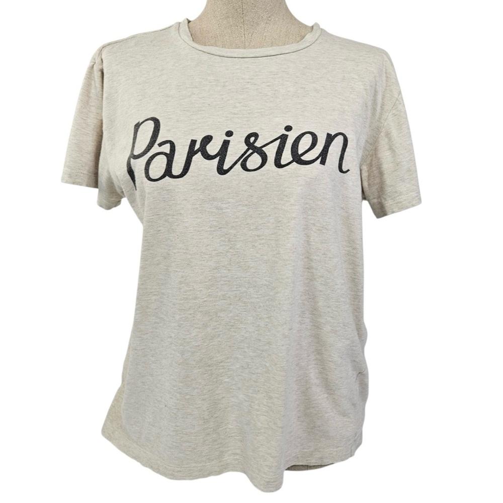 Maison Kitsune Parisien Tee Beige T-Shirt Women's S Small